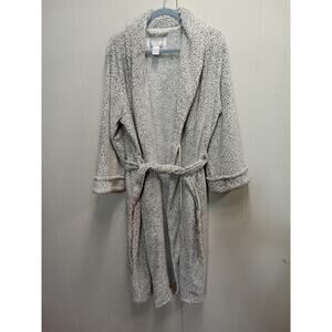 Oscar De La Renta Womens Animal Print Black/White Pattern Robe (Size L/Xl)